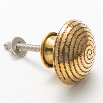Round circles brass knob